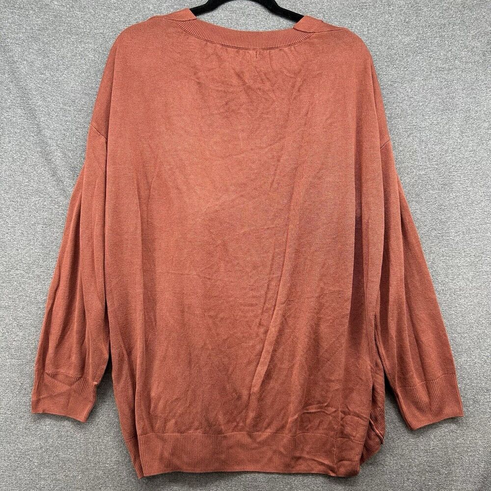 NWT Bloomchic Womens 22/24 Open Front Cardigan Sweater Rust Orange Plus Size - Picture 6 of 8